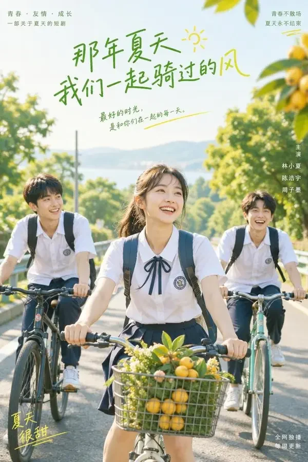 黄豆魔改短剧《三个人的甜夏》青春短剧封面