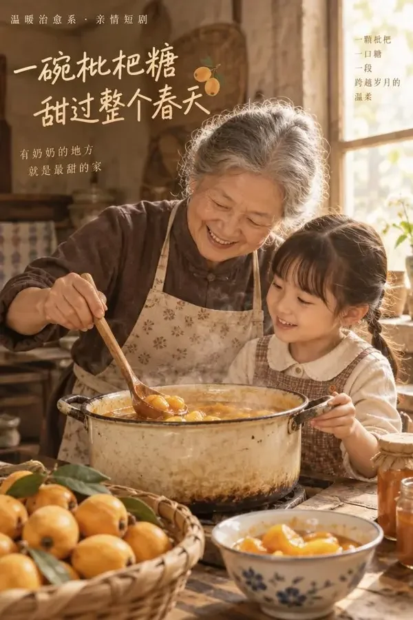 黄豆魔改短剧《外婆的枇杷膏》家庭短剧封面